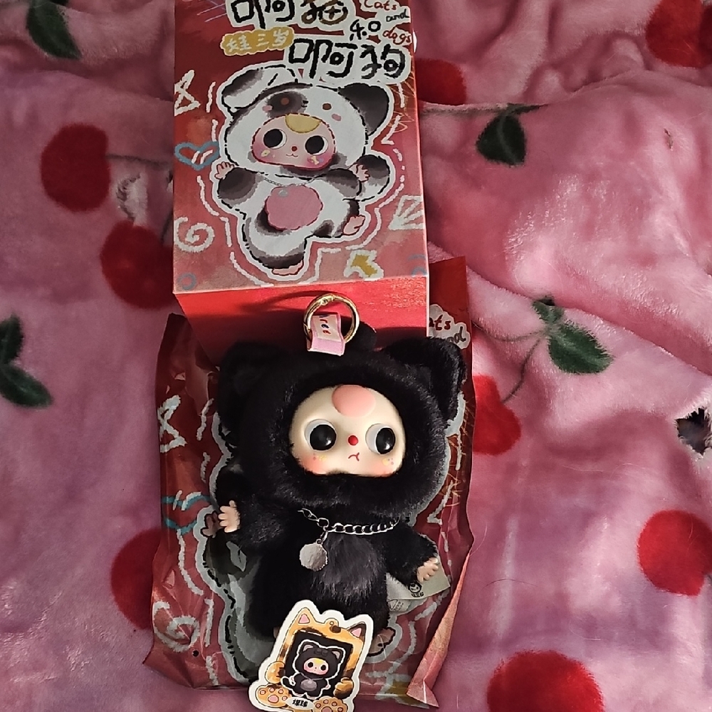 Baby 3 Black Cat Plush Charm